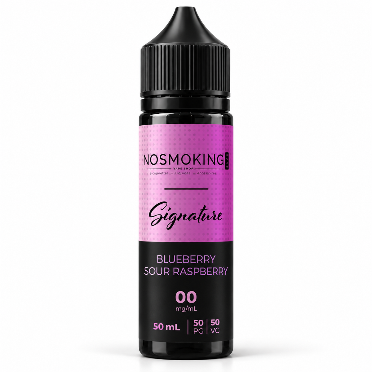 BLUEBERRY SOUR RASPBERRY Signature No Smoking Club 50 ml, flacon noir