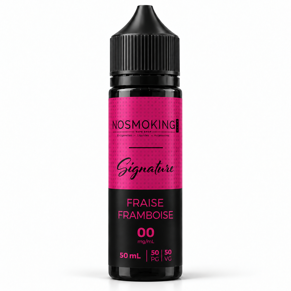 Fraise Framboise Signature No Smoking Club 50 ml, flacon noir